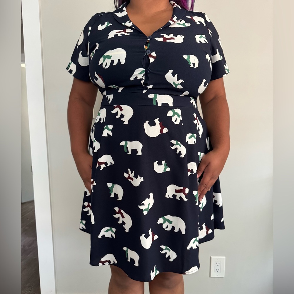Modcloth Navy Polar Bear Dress